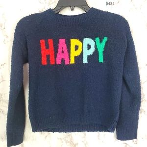 GAP Kids HAPPY Knit Sweater Long Sleeve Navy XL